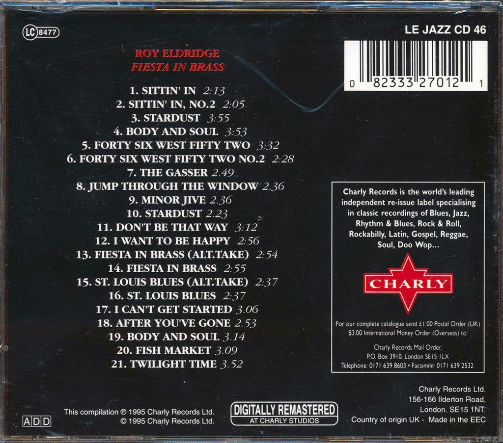Roy Eldridge - Fiesta In Brass (remastered) Music CD