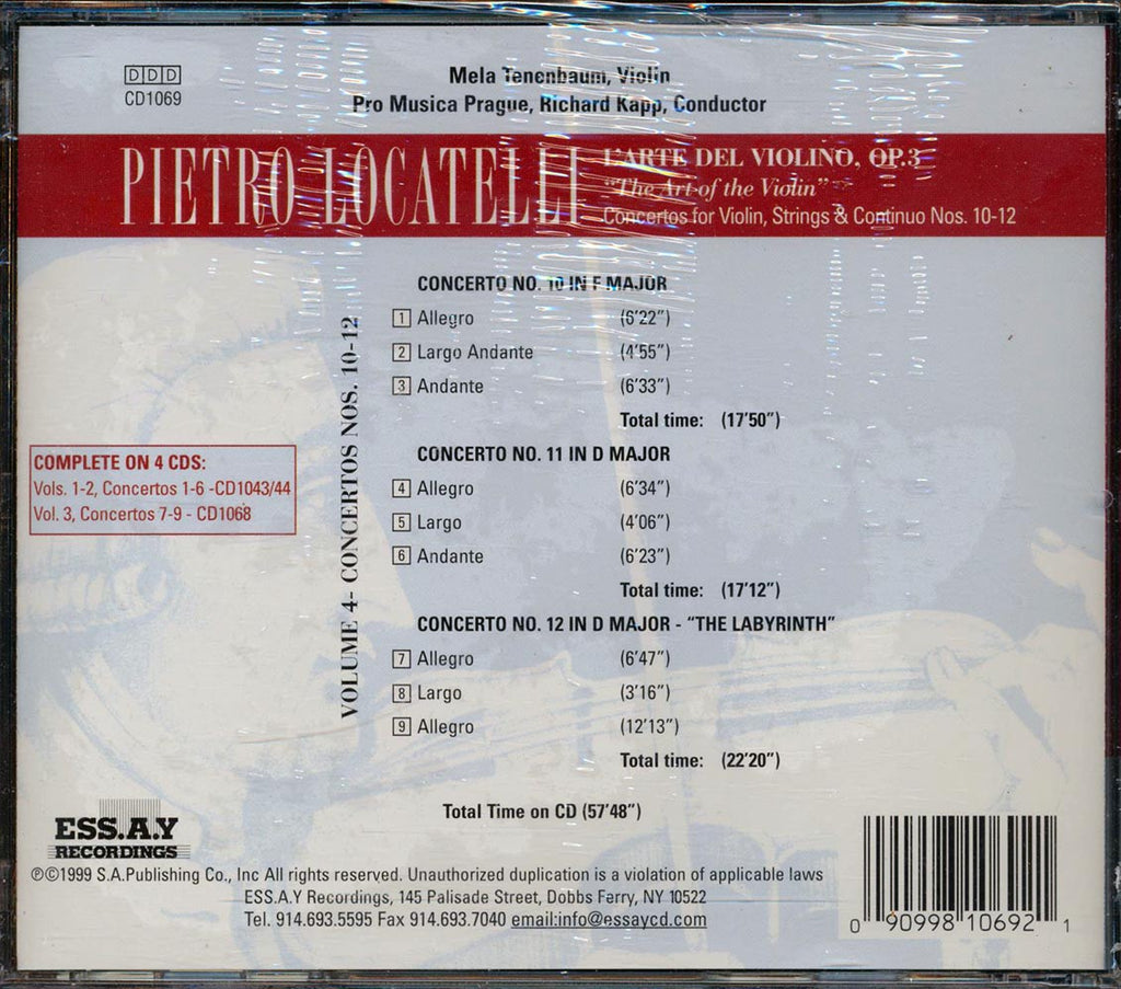 Locatelli - Volume 1 Concertos Nos. 10-12 Music CD