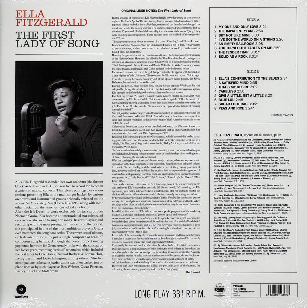 Ella Fitzgerald - The First Lady Of Song (+4 bonus tracks) (DMM) (ltd. ed.) (180g) (High-Def VV) (remastered) Vinyl Record