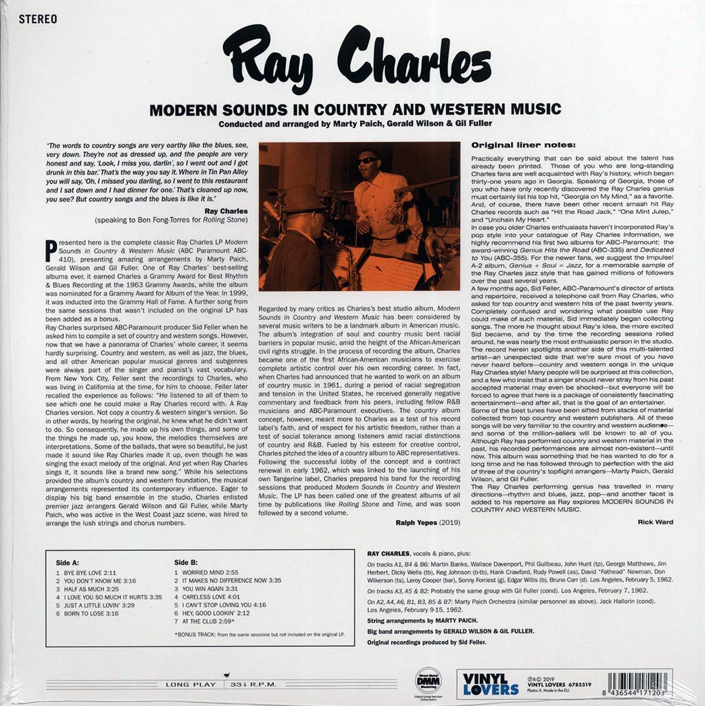 Ray Charles - Modern Sounds In Country And Western Music (+bonus track) (DMM) (ltd. ed.) (180g) (High-Def VV) Vinyl Record