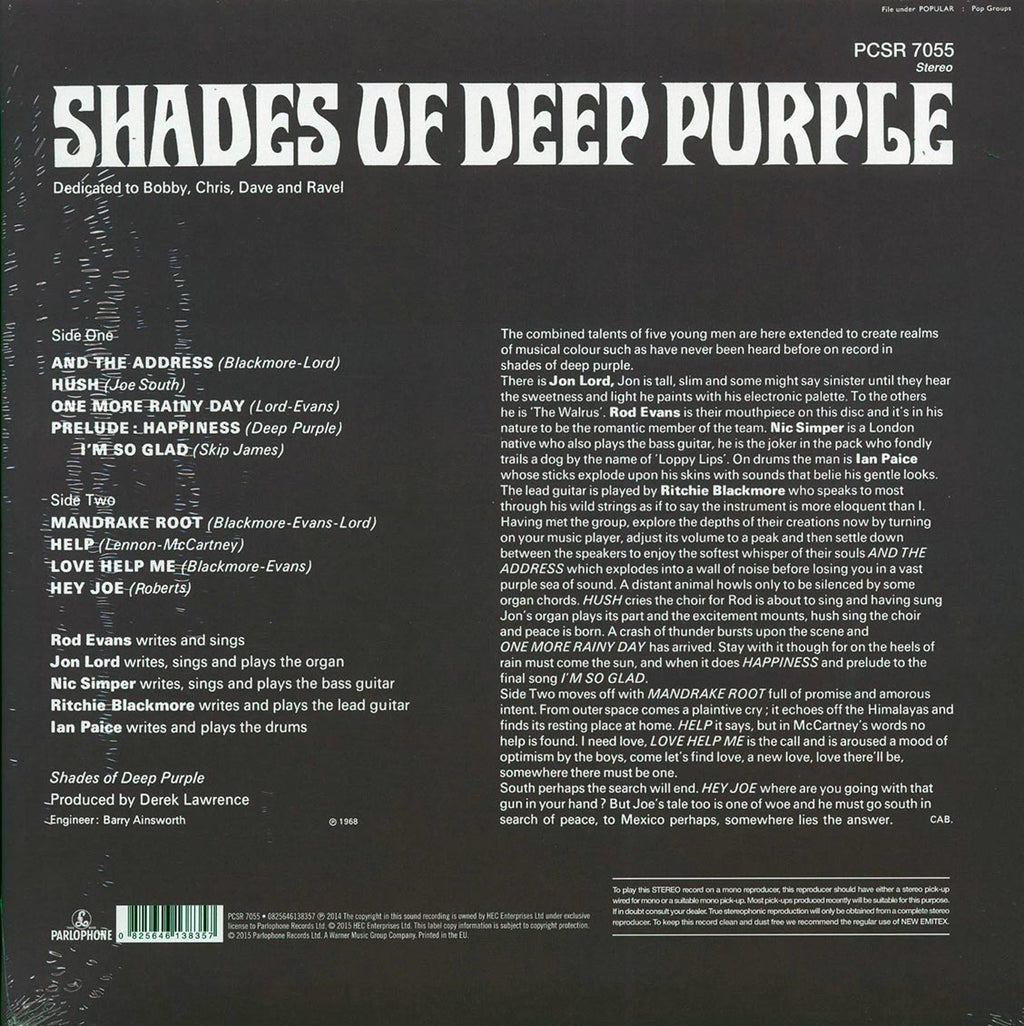 Deep Purple - Shades Of Deep Purple (180g) (remastered) Vinyl Record