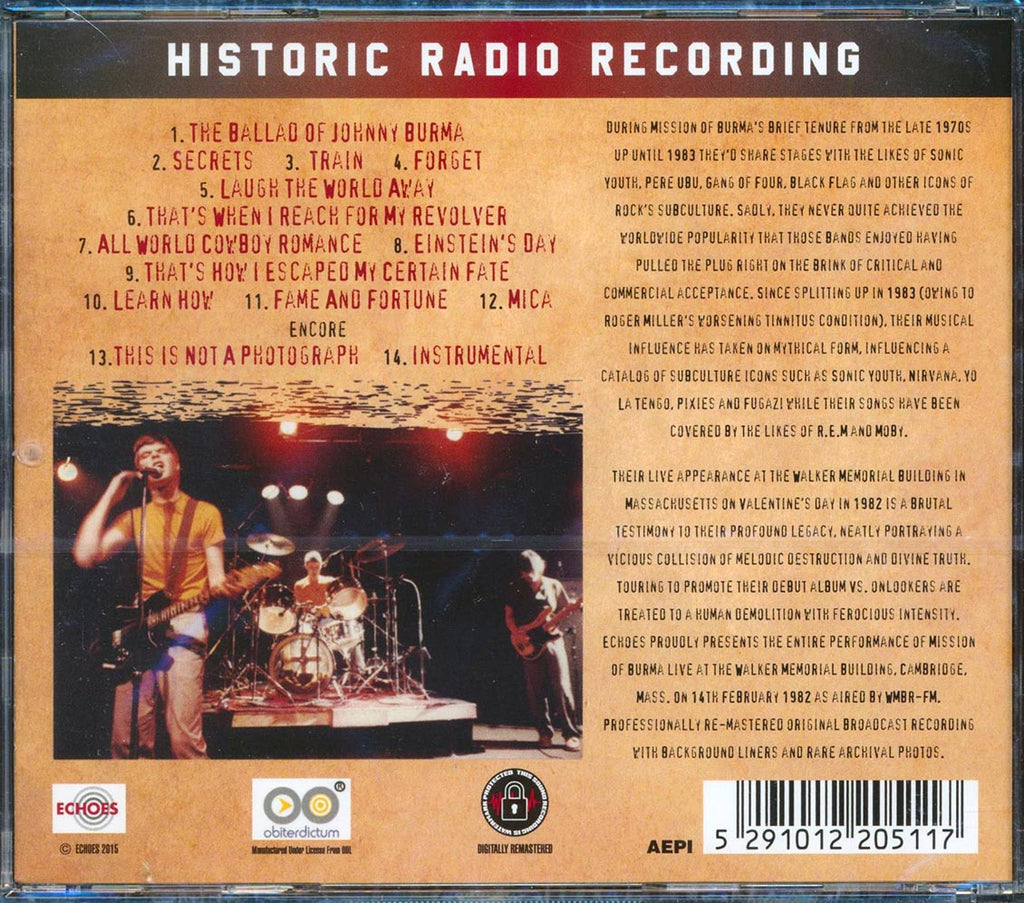 Mission Of Burma - Live At MIT, 1982 (incl. 8-page booklet) (remastered) Music CD