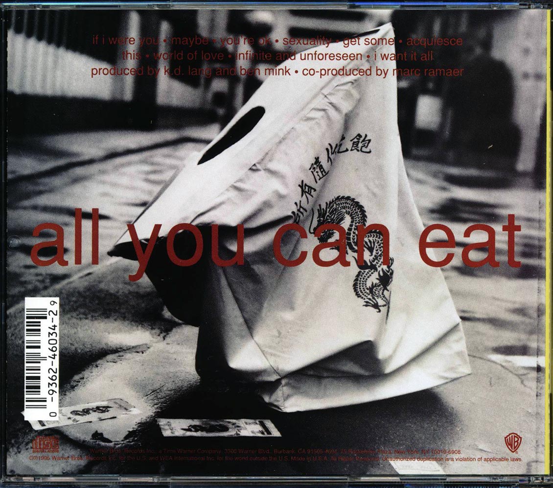 KD Lang - All You Can Eat Music CD