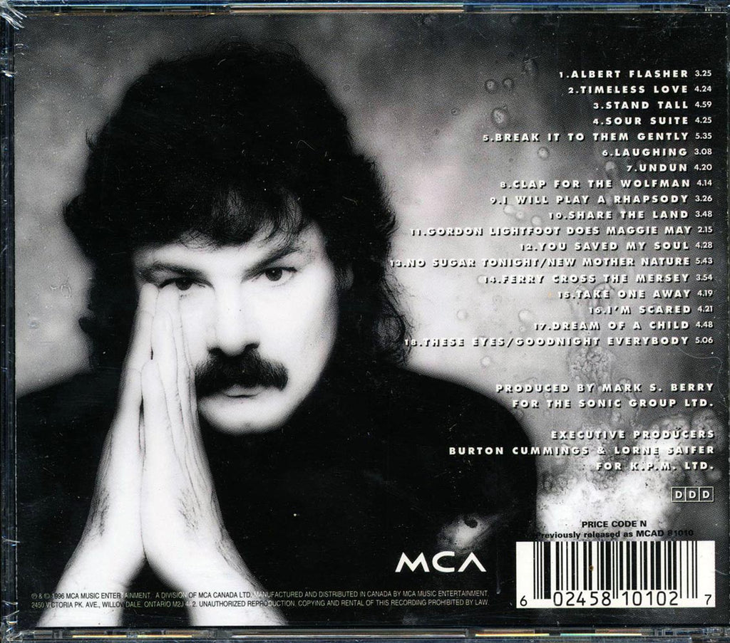 Burton Cummings - Up Close And Alone: The Voice The Songs Music CD