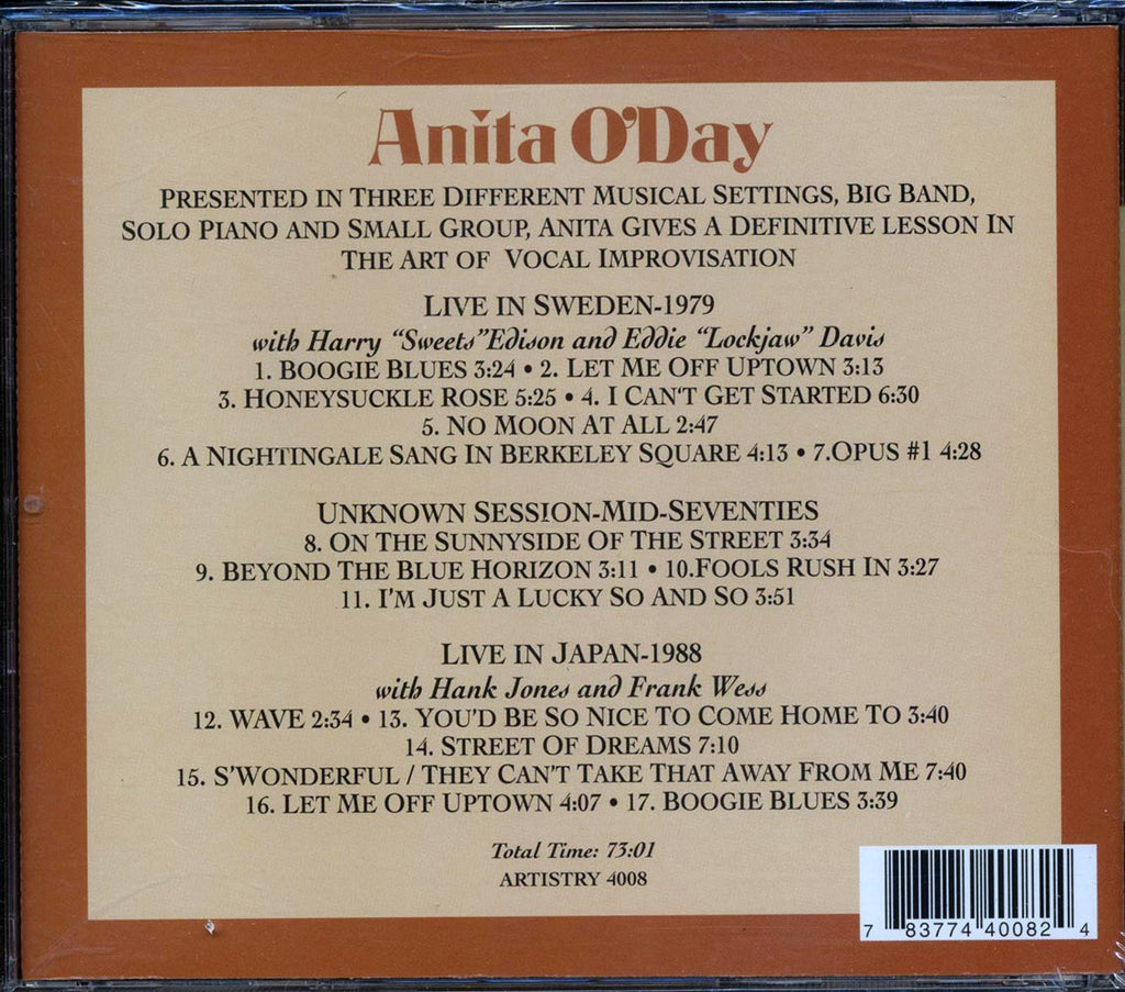 Anita O'Day - Portrait Of A Jazz Singer Music CD