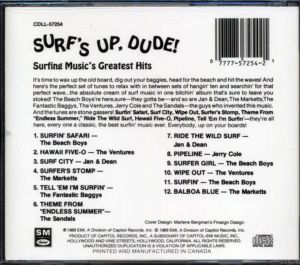 Beach Boys, Ventures, Jan & Dean, Etc. - Surf's Up Dude: Surfing Music's Greatest Hits Music CD