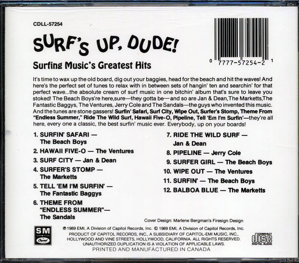 Beach Boys, Ventures, Jan & Dean, Etc. - Surf's Up Dude: Surfing Music's Greatest Hits Music CD