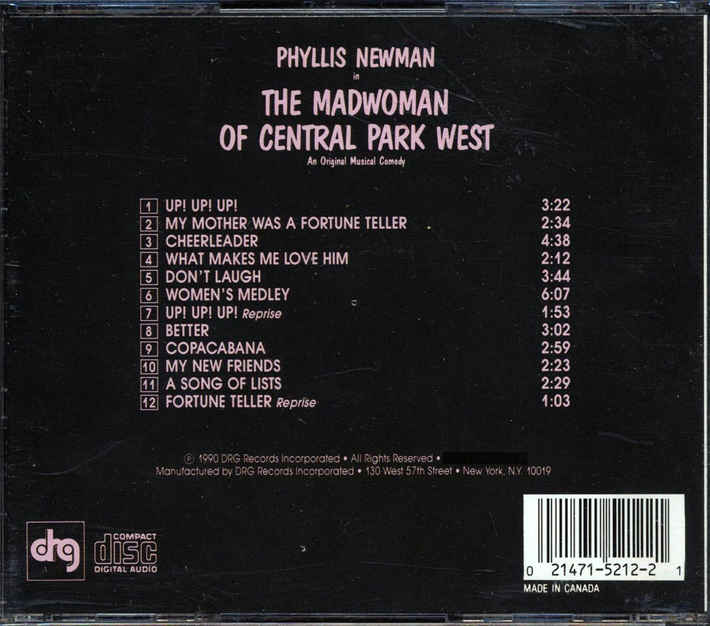 Phyllis Newman - The Madwoman Of Central Park West Music CD