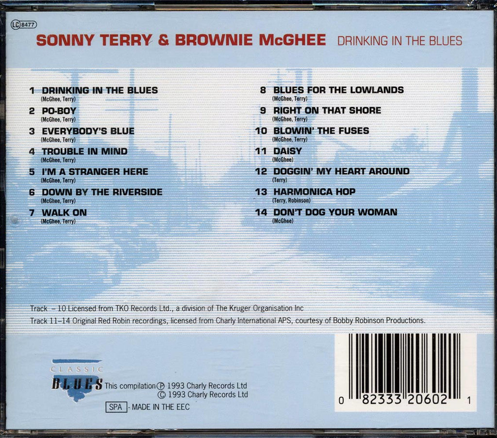 Sonny Terry, Brownie McGhee - Drinking In The Blues Music CD
