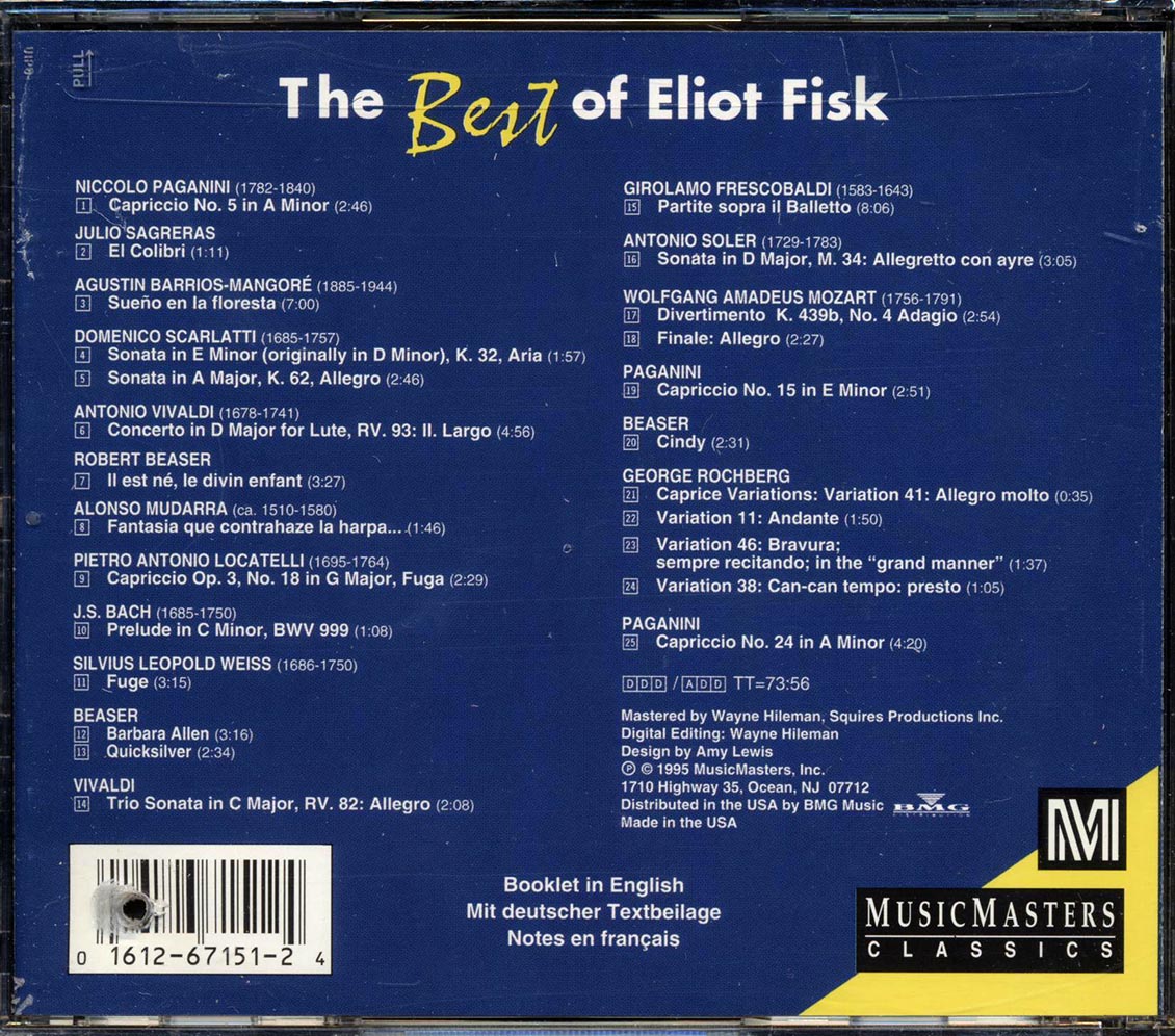 Eliot Fisk - The Best Of Eliot Fisk (marked/ltd stock) Music CD