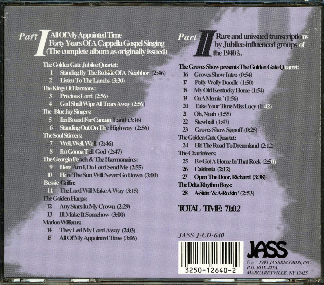 Golden Gate Quartet, The Golden Harps, Etc. - All Of My Appointed Time: 40 Years Of A Cappella Gospel Singing (28 tracks) Music CD
