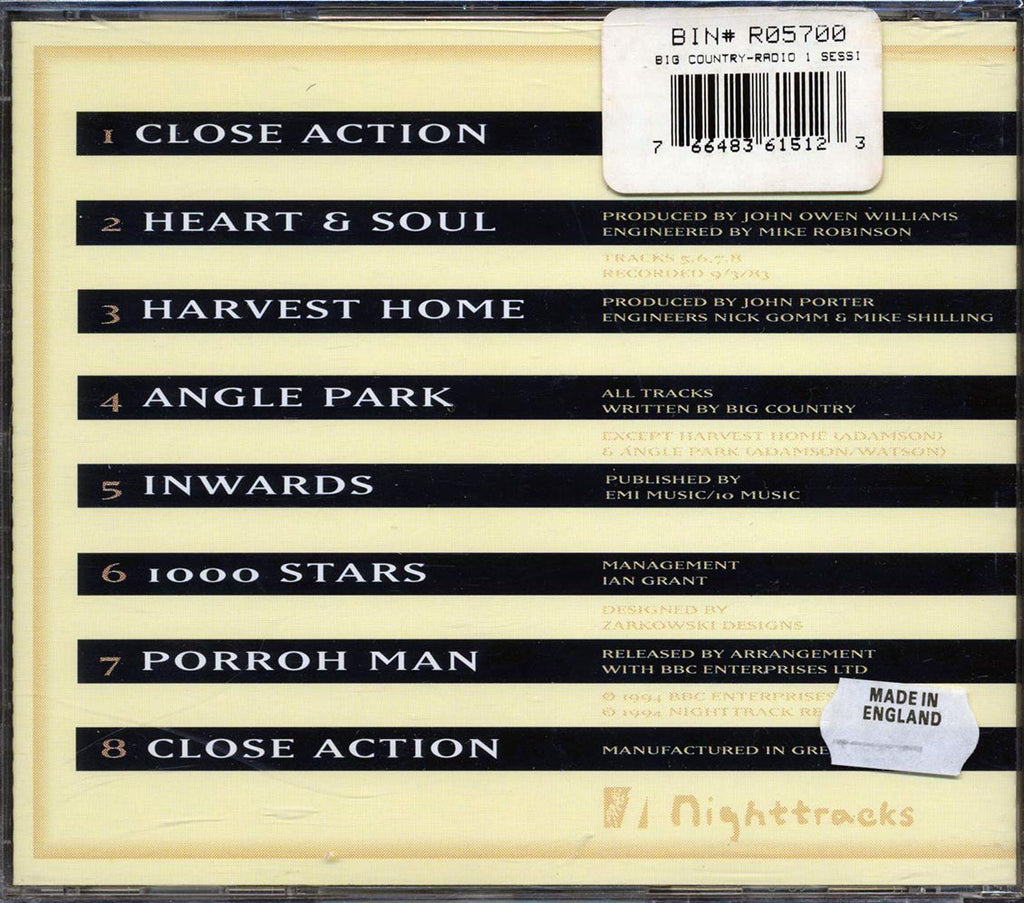 Big Country - Radio 1 Sessions Music CD