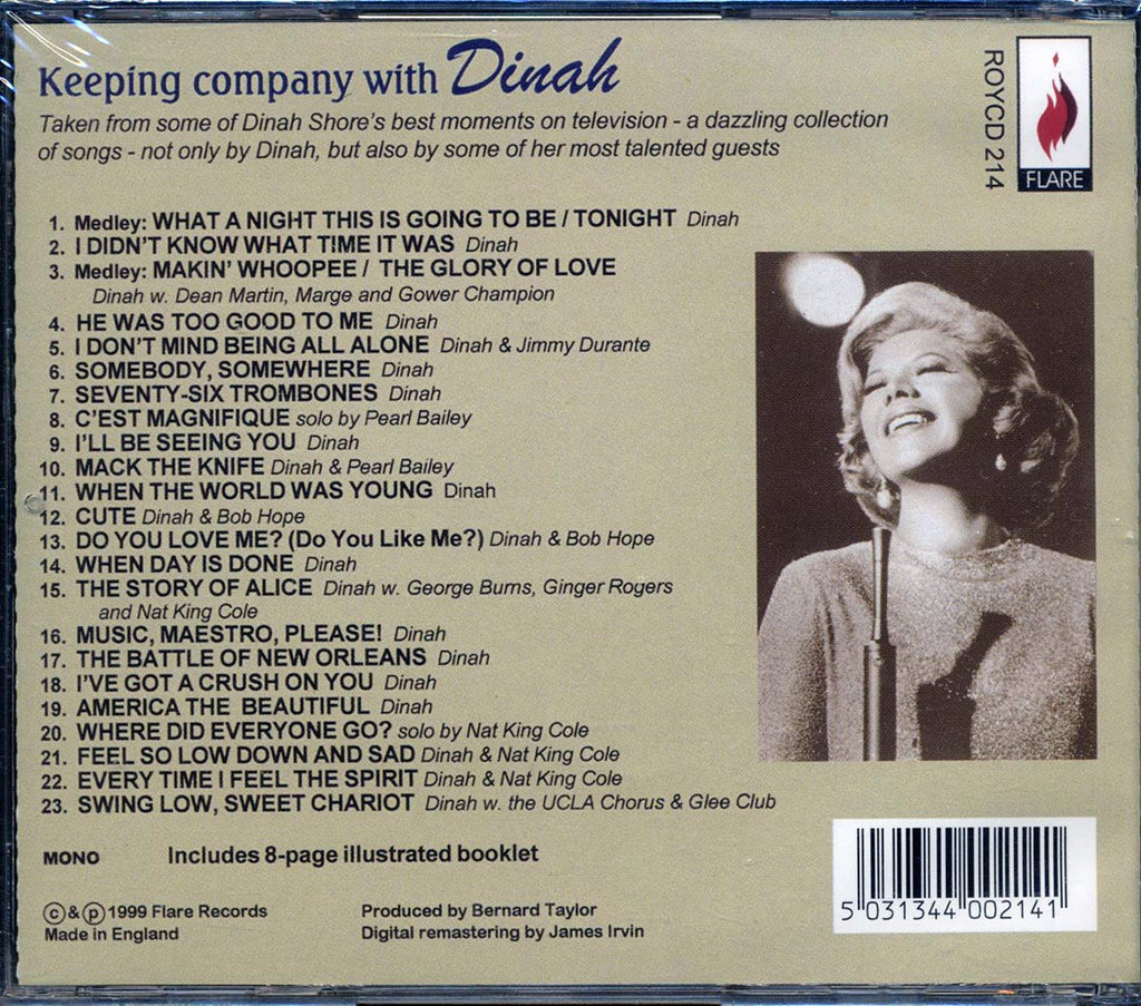 Dinah Shore - Keeping Company With Dinah (23 tracks) Music CD