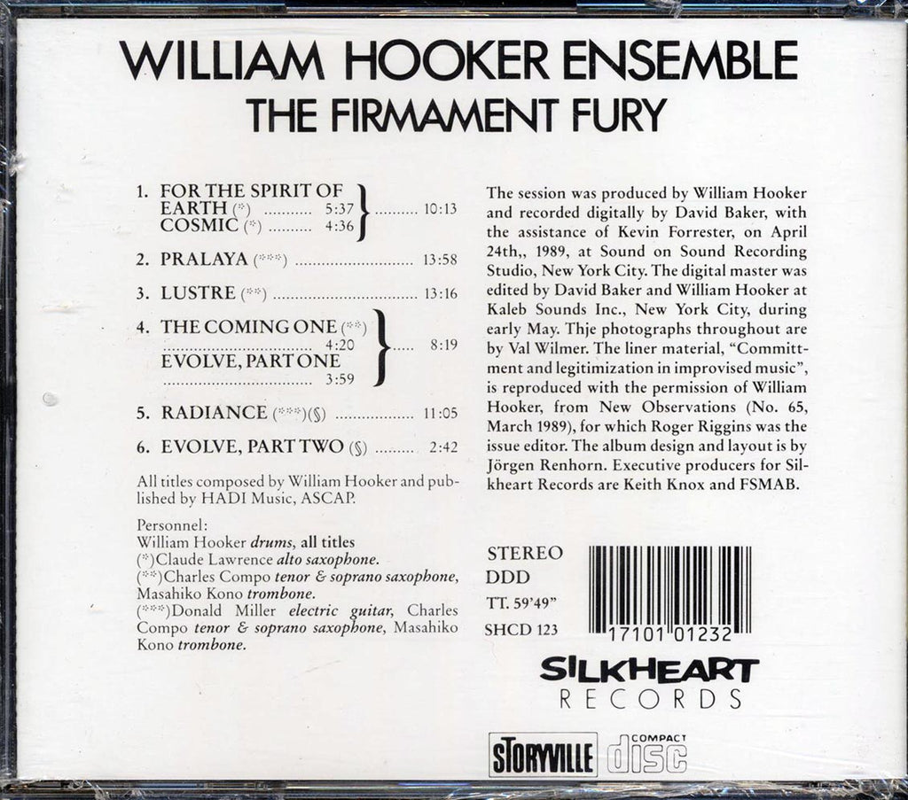 William Hooker Ensemble - The Firmament Fury Music CD