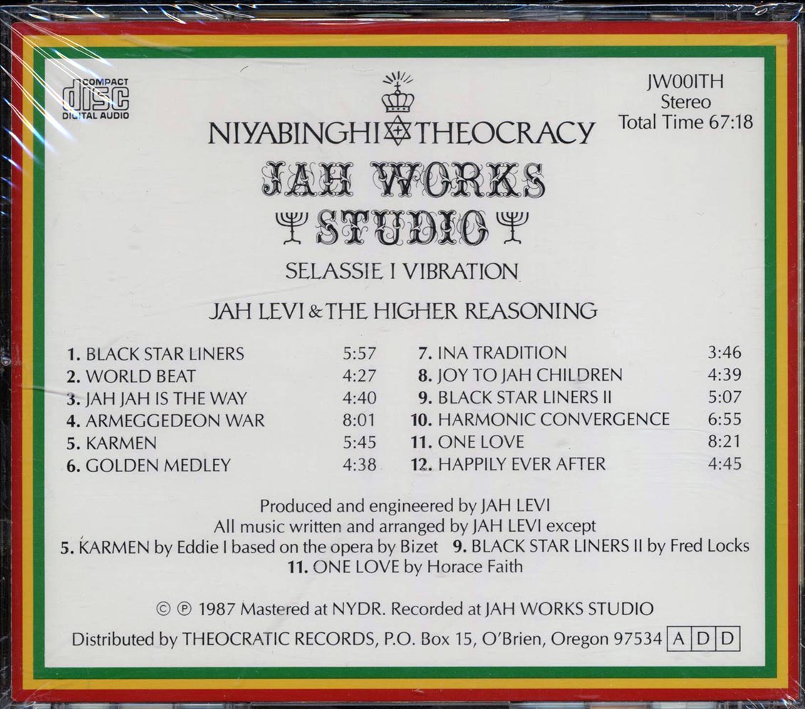 Jah Levi & The Higher Reasoning - Selassie I Vibration Music CD