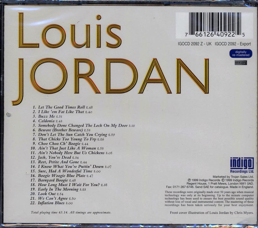 Louis Jordan - Reet Petite And Gone Music CD