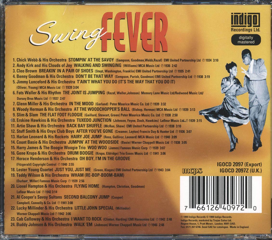 Chick Webb, Andy Kirk & His Clouds Of Joy, Fats Waller, Etc. - Swing Fever Music CD