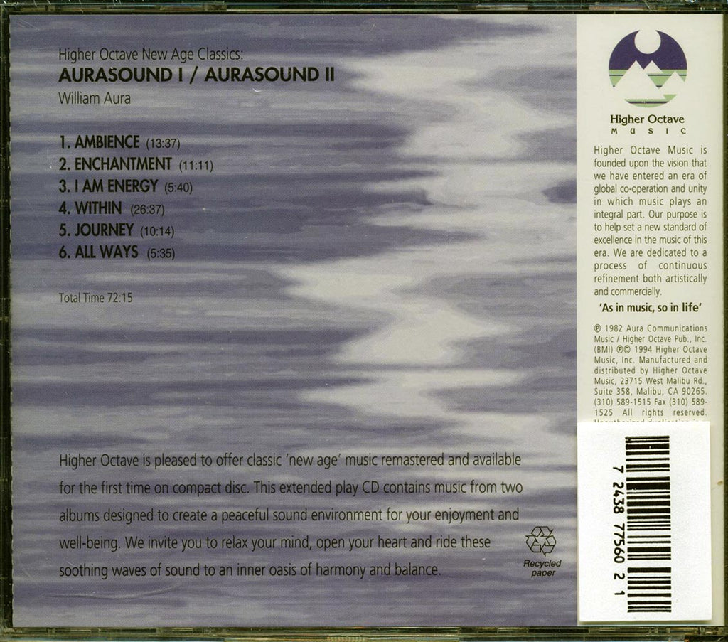 William Aura - Aurasound 1 + Aurasound 2 (2 albums on 1 CD) Music CD