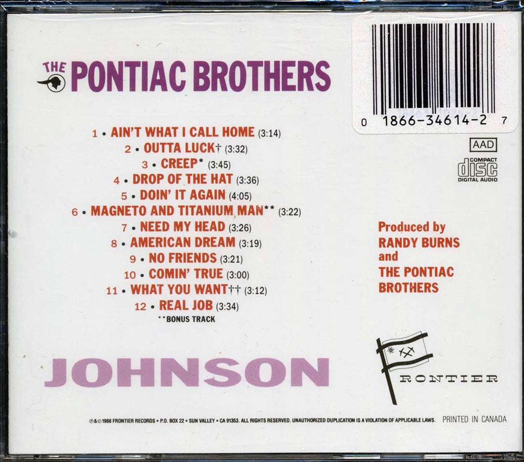 The Pontiac Brothers - Johnson (+bonus track) Music CD