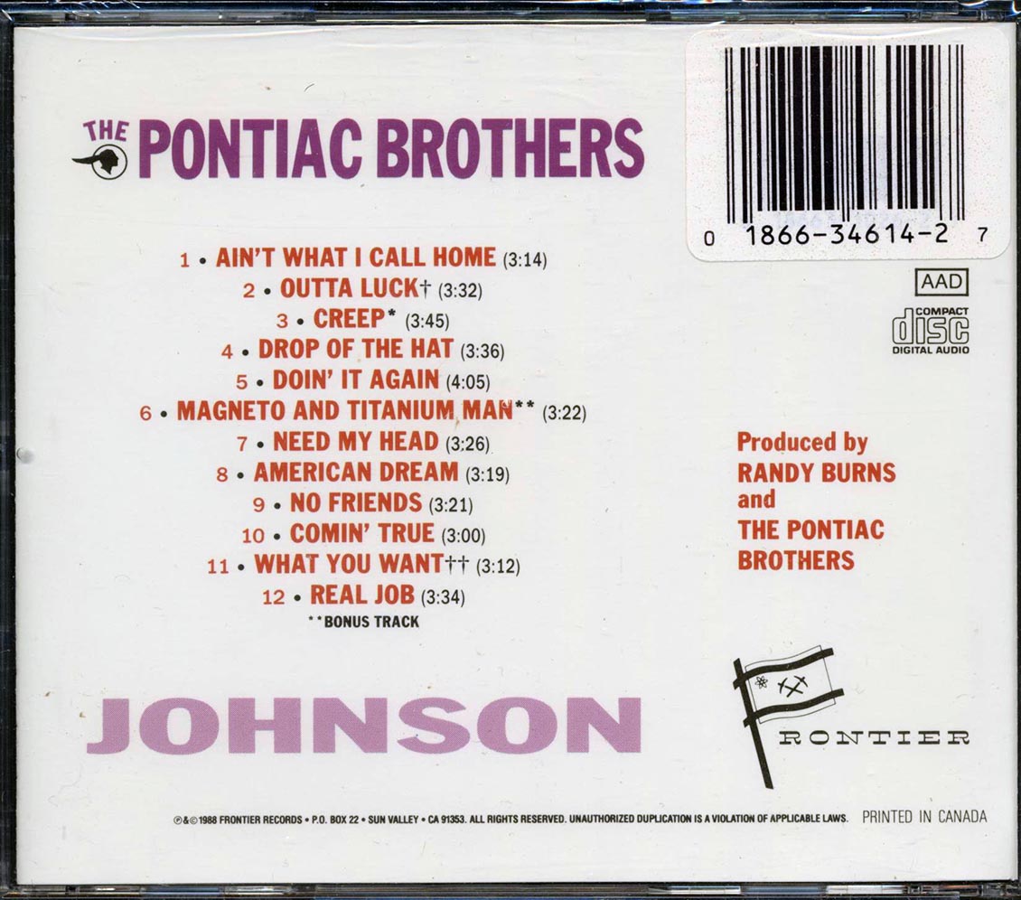 The Pontiac Brothers - Johnson (+bonus track) Music CD