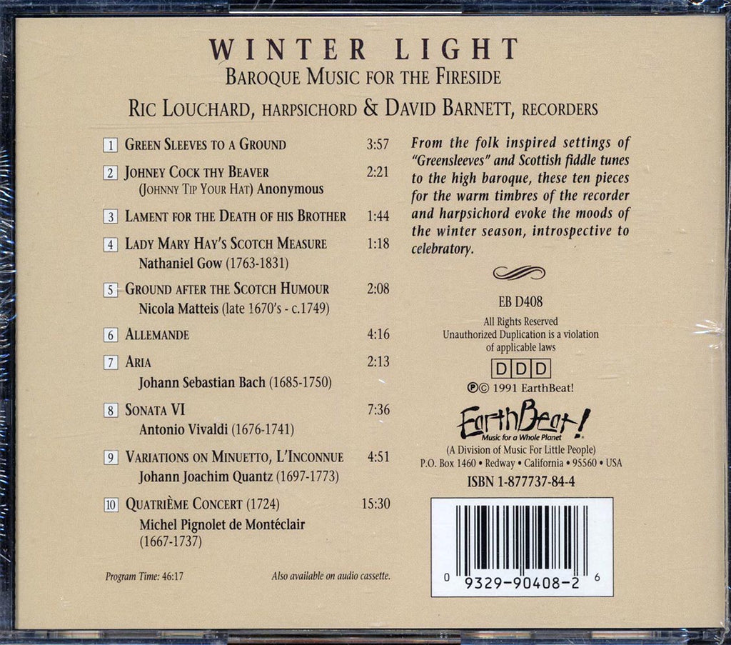 Ric Louchard, David Barnett - Winter Light: Baroque Music For The Fireside Music CD