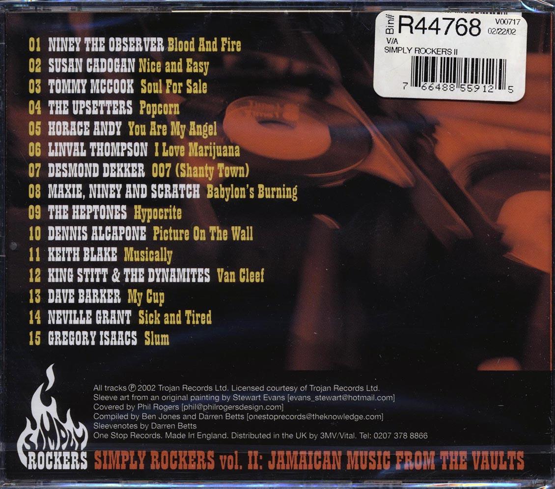 Tommy McCook, The Upsetters, Horace Andy, Dave Barker, Etc. - Simply Rockers Volume 2: Jamaican Music From The Vaults Music CD