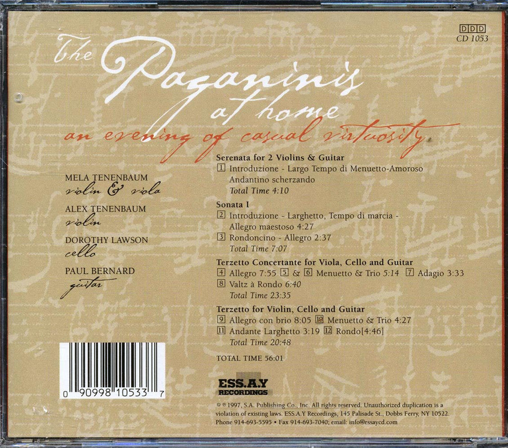 Mela Tenenbaum, Alex Tenenbaum, Dorothy Lawson, Paul Bernard, Paganini - The Paganinis At Home Music CD