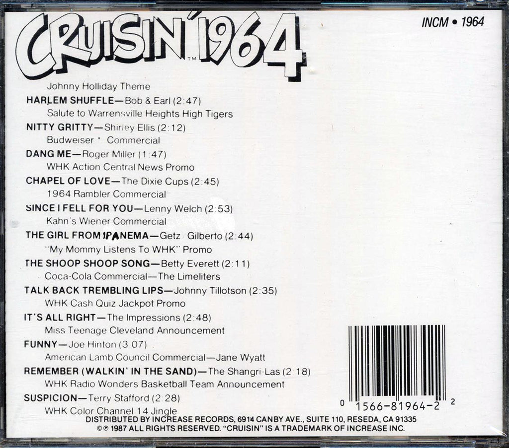 Bob & Earl, Shirley Ellis, Roger Miller, Etc. - Cruisin' 1964 Music CD