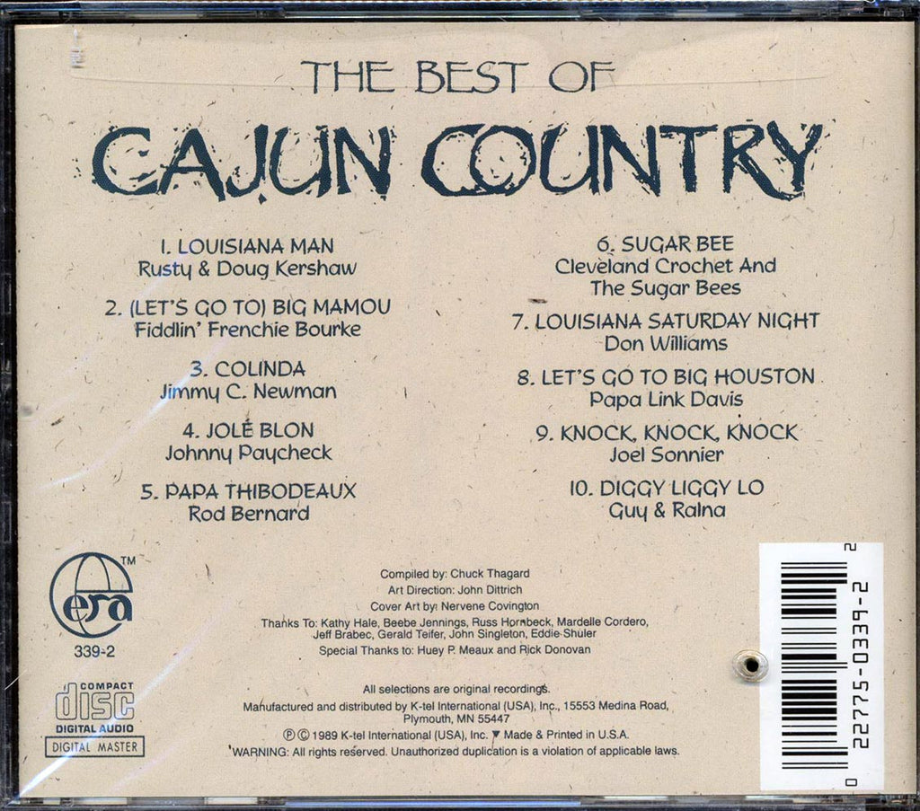 Doug Kershaw, The Sugar Bees, Don Williams, Etc. - The Best Of Cajun Country (marked/ltd stock) Music CD