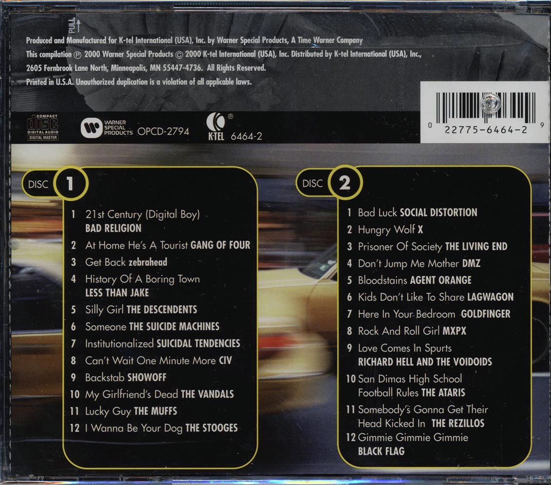 Bad Religion, The Muffs, Gang Of Four, Zebrahead, Etc. - Double Shot Punk (24 tracks) (2xCD) (marked/ltd stock) Music CD