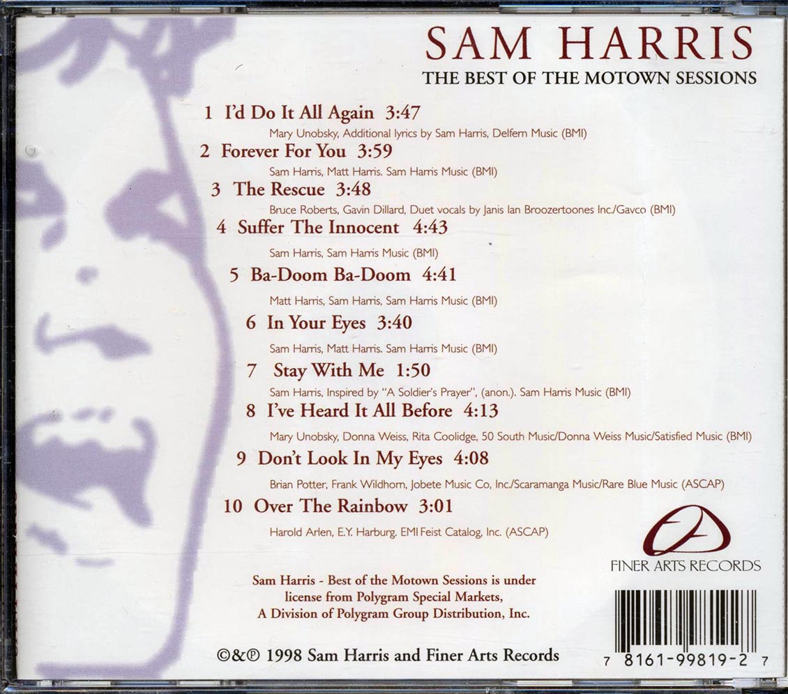 Sam Harris - The Best Of The Motown Sessions Music CD