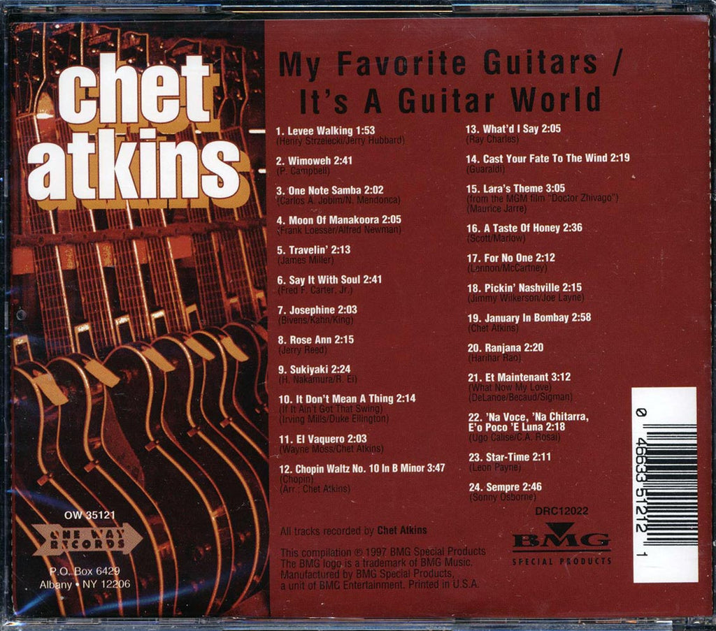 Chet Atkins - My Favorite Guitars + It's A Guitar World (2 albums on 1 CD) (24 tracks) Music CD