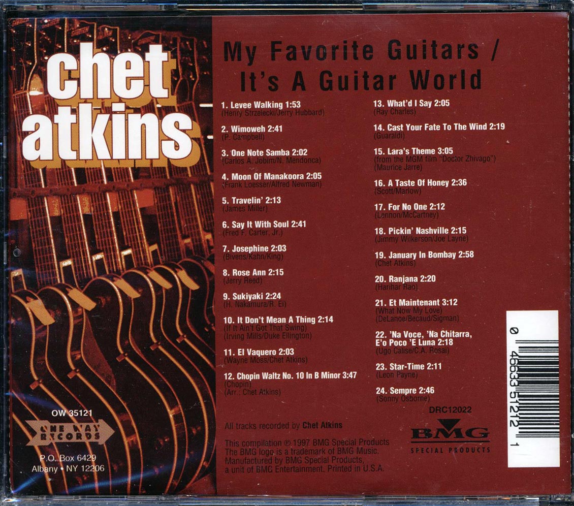 Chet Atkins - My Favorite Guitars + It's A Guitar World (2 albums on 1 CD) (24 tracks) Music CD