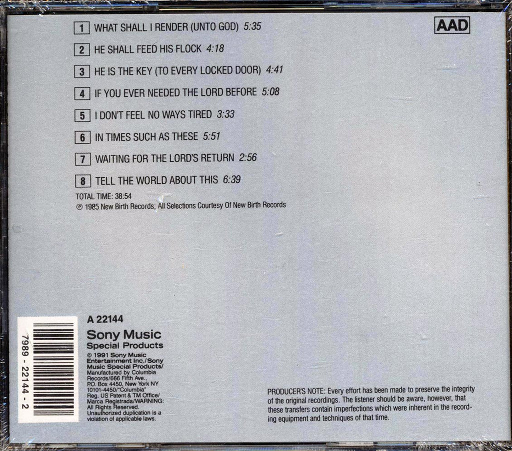 The Barrett Sisters - What Shall I Render: Unto God Music CD