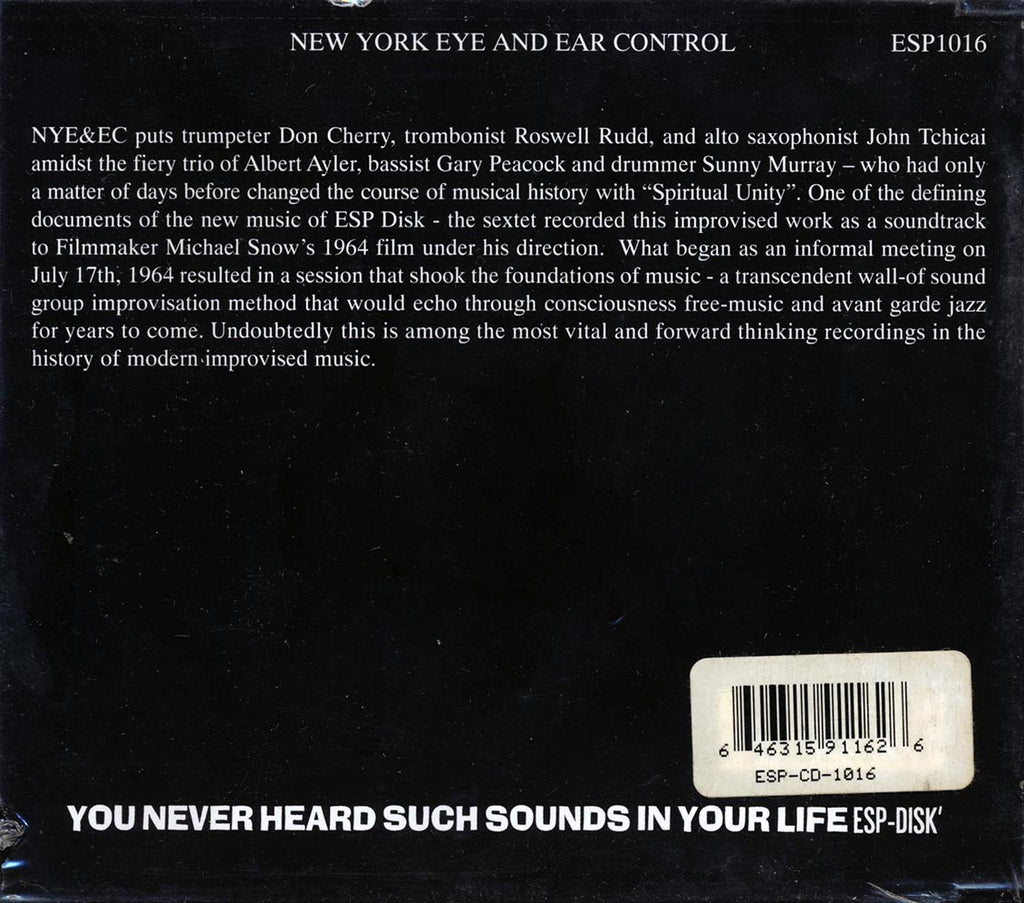 Albert Ayler, Don Cherry, John Tchicai - New York Eye And Ear Control Music CD
