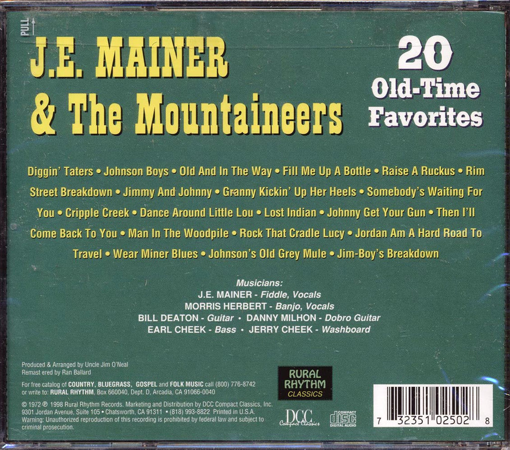 JE Mainer & The Mountaineers - 20 Old-Time Favorites (20 tracks) (marked/ltd stock) Music CD