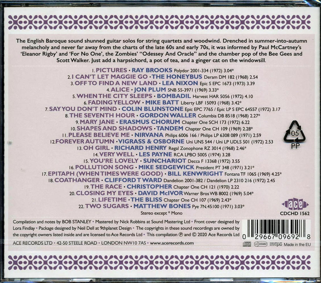 Ray Brooks, Honeybus, Lea Nixon, Etc. - Tea & Symphony: The English Baroque Sound 1968-1974 Music CD