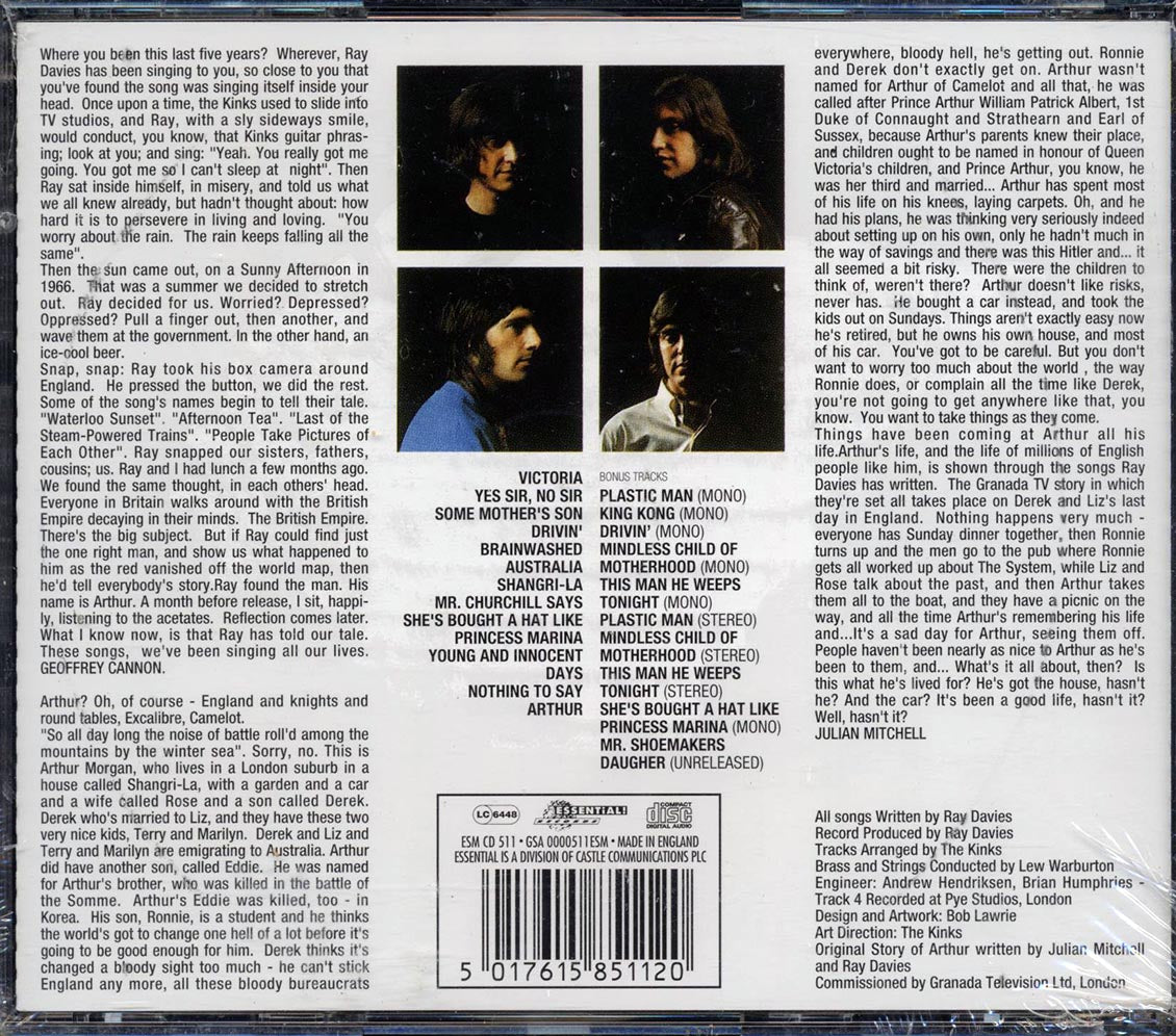 The Kinks - Arthur Or The Decline And Fall Of The British Empire (24 tracks) (+10 bonus tracks) (remastered) Music CD