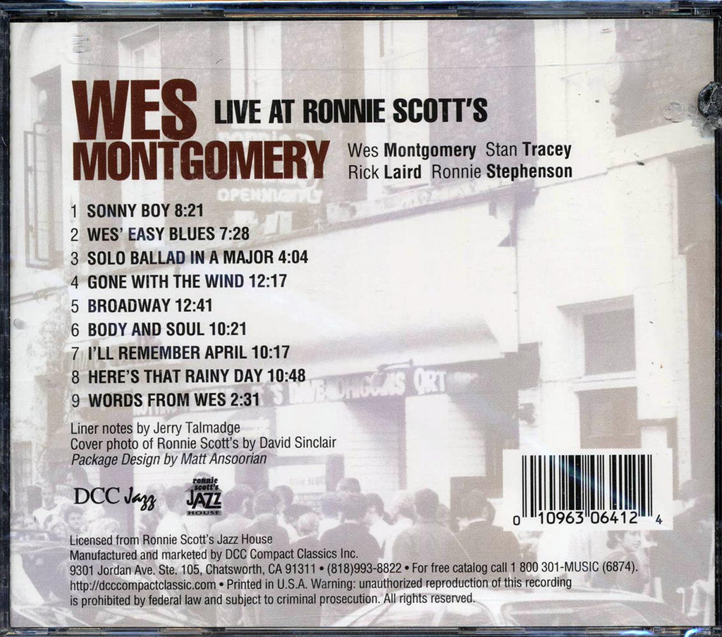 Wes Montgomery - Live At Ronnie Scott's (marked/ltd stock) Music CD