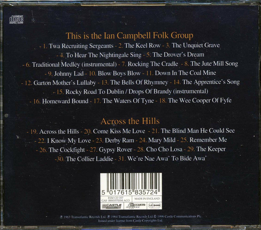 The Ian Campbell Folk Group - This Is The Ian Campbell Folk Group: Across The Hills (2 albums on 1 CD) (31 tracks) Music CD