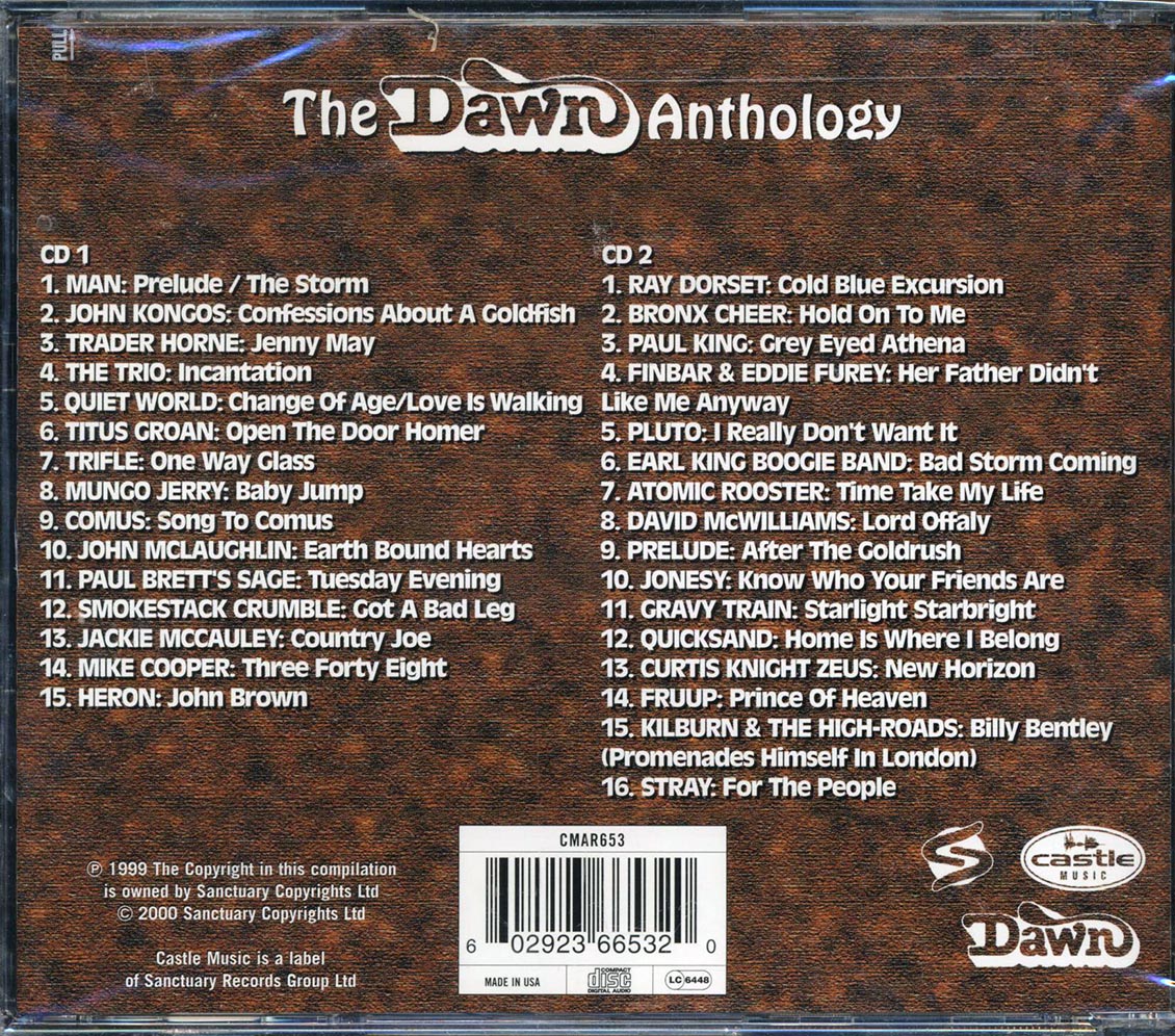 Trader Horne, John Kongos, Man, Etc. - The Dawn Anthology (31 tracks) (2xCD) Music CD