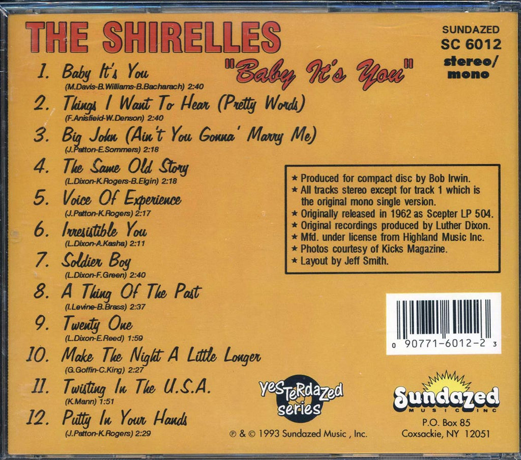 The Shirelles - Baby It's You Music CD