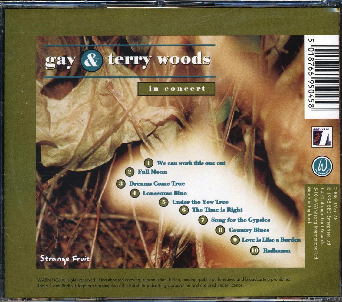 Gay & Terry Woods - In Concert Music CD