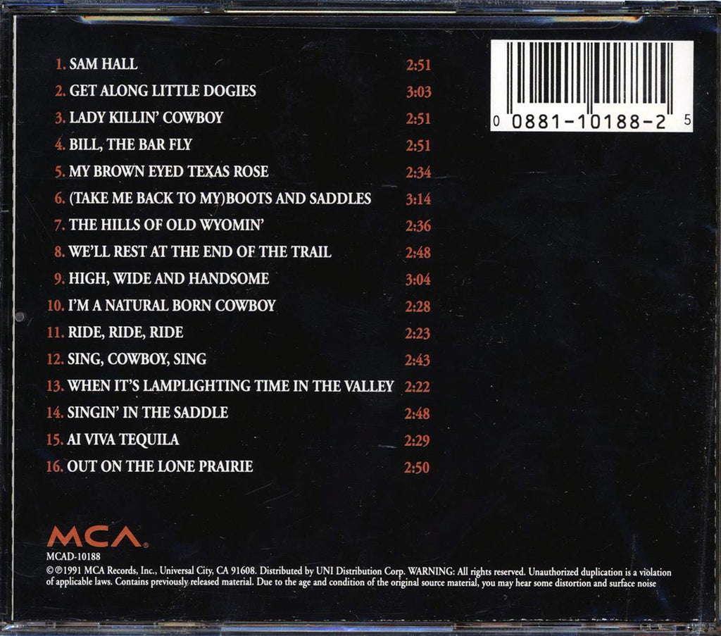 Tex Ritter - The Country Music Hall Of Fame (remastered) Music CD