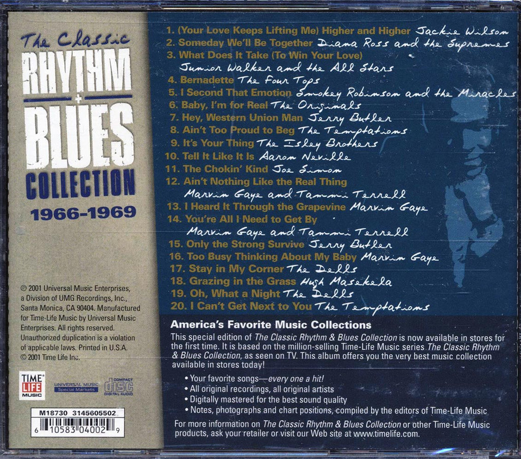Jackie Wilson, Diana Ross, The Four Tops, Marvin Gaye, Etc. - The Classic Rhythm & Blues Collection 1966-1969 (20 tracks) Music CD
