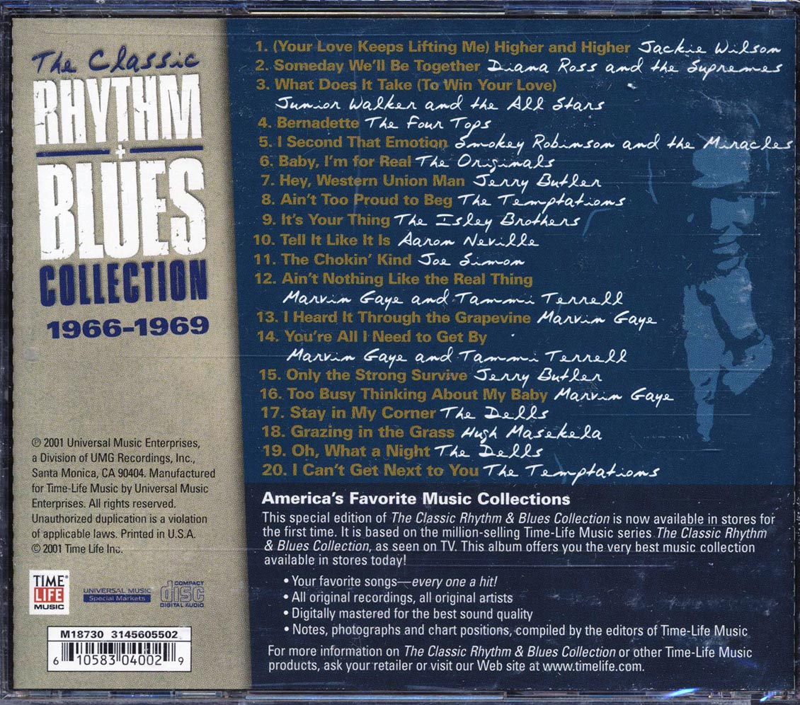 Jackie Wilson, Diana Ross, The Four Tops, Marvin Gaye, Etc. - The Classic Rhythm & Blues Collection 1966-1969 (20 tracks) Music CD