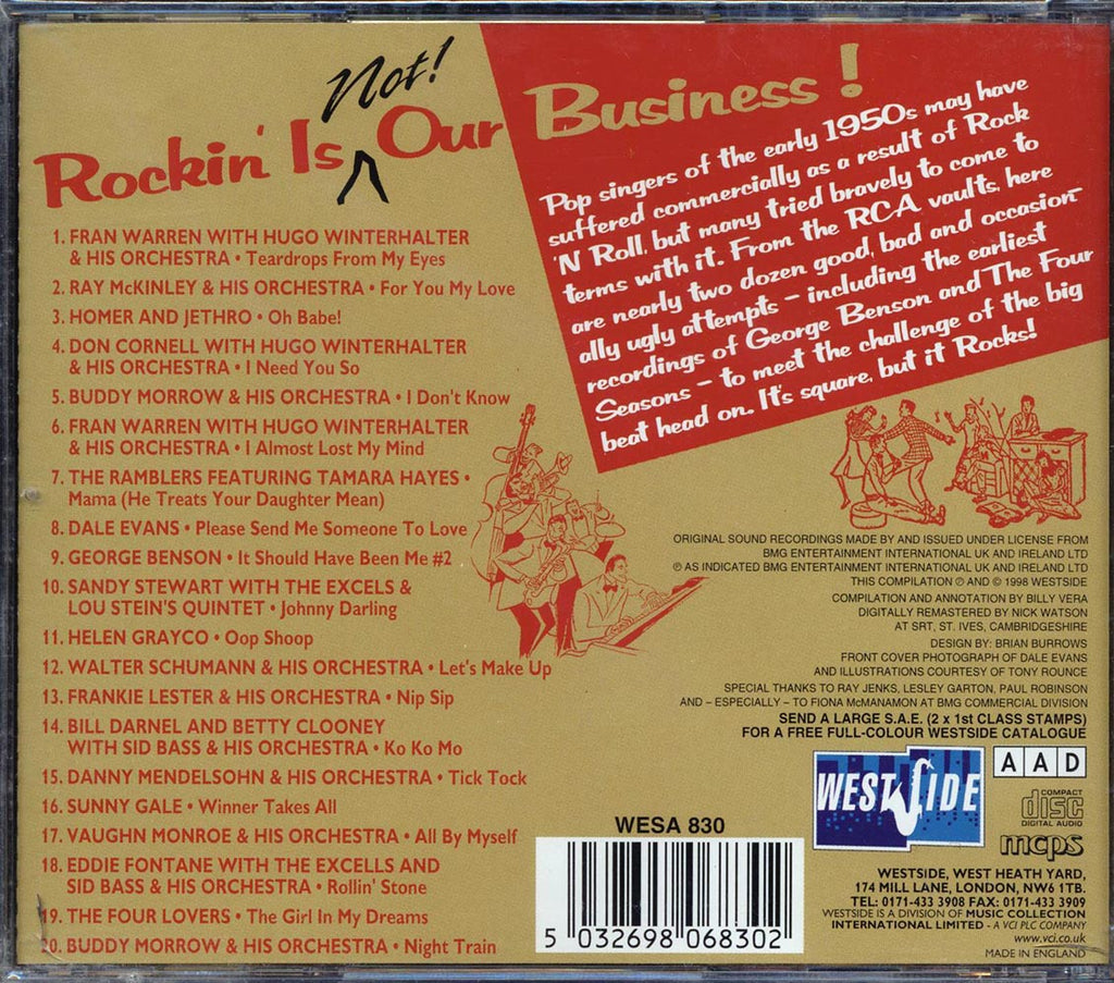 Vaughn Monroe, Homer & Jethro, The Ramblers, Etc. - Rockin' Is Not Our Business! 20 Crazy Covers Of Rockin' R&B Classics 1950-58 (20 tracks) Music CD