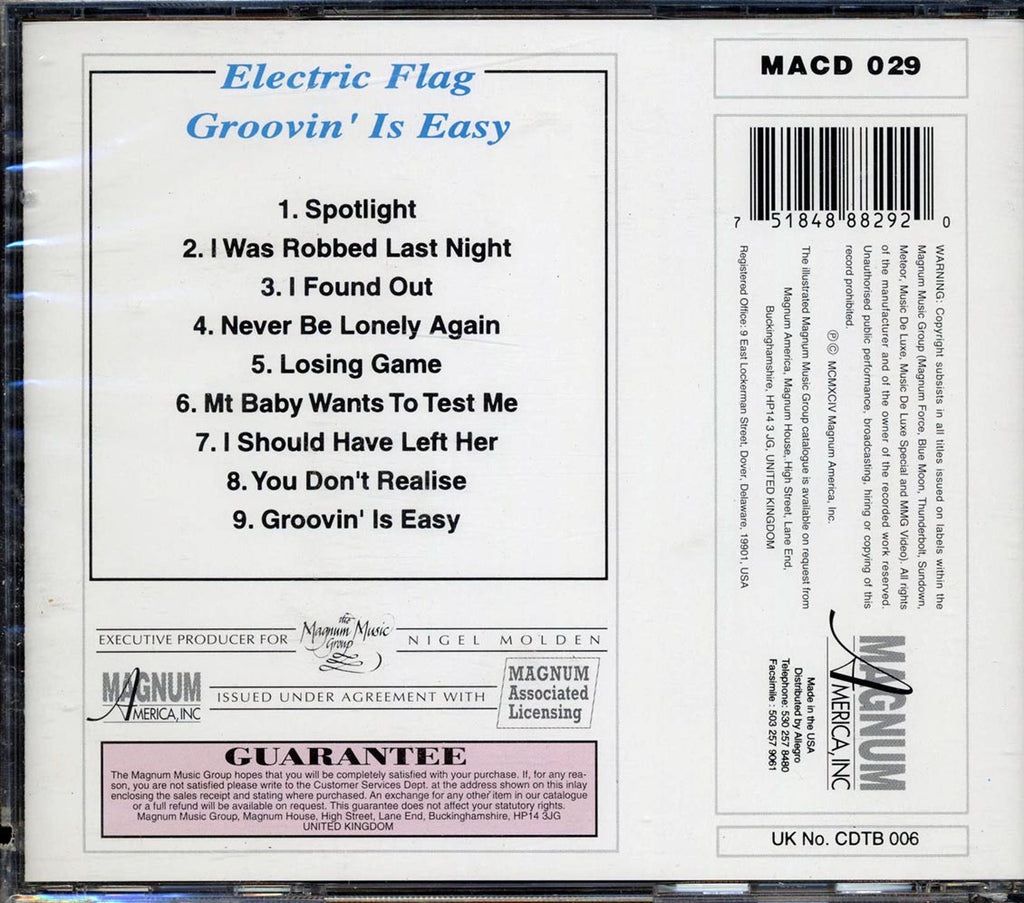 The Electric Flag - Groovin' Is Easy (marked/ltd stock) Music CD
