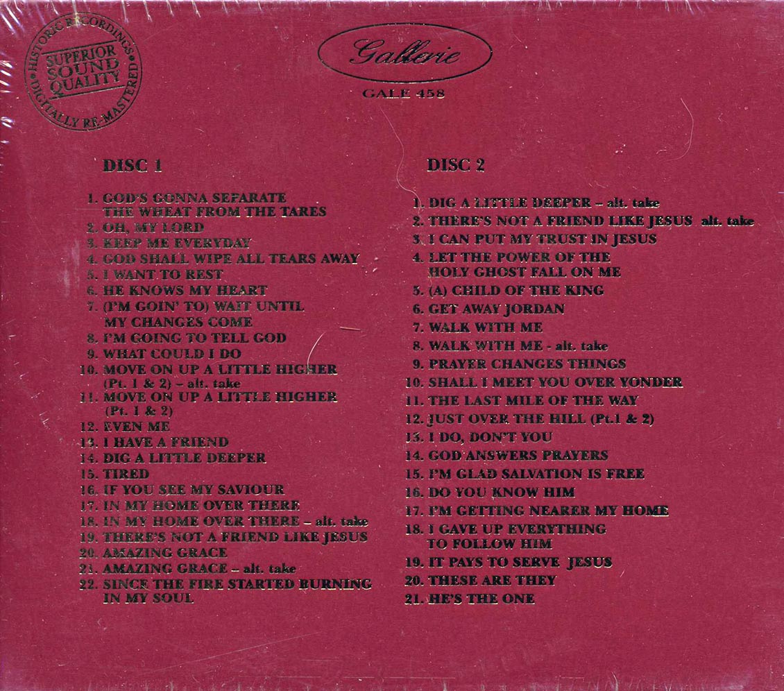 Mahalia Jackson - A Portrait Of Mahalia Jackson (43 tracks) (2xCD) (remastered) Music CD