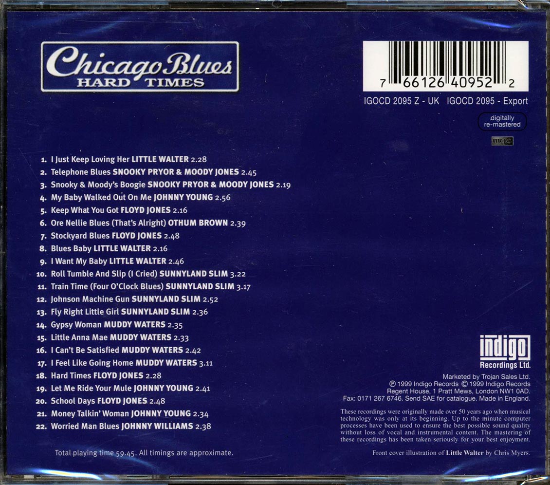 Little Walter, Snooky & Moody, Johnny Young, Etc. - Chicago Blues: Hard Times (22 tracks) Music CD